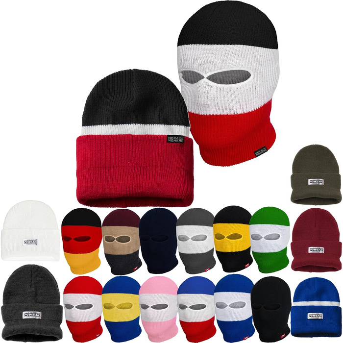 Шапка/Балаклава PGWEAR Troublemaker Чорно-біло-червона Шапка-маска Балаклава Ультрас Лижні Хулігани