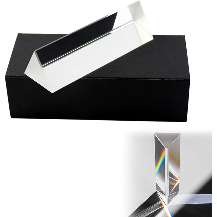 Оптичне скло з трикутною призмою, рефракторні трикутні призми, оптичне скло з трикутними призмами, спектрометр із фотографічною призмою K9, трикутна призма, кристалічна призма з трикутною призмою з подарунковою коробкою