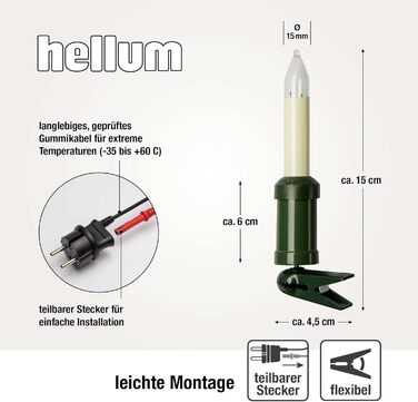 Свічник для ялинки 20 лампочок hellum