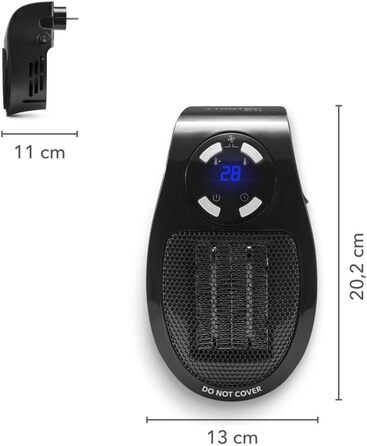 Підключається до мережі вентилятор-обігрівач TROTEC TFC 2 E потужність нагріву 500 Вт міні-керамічний обігрівач, для приміщень площею до 10 м / 25 м, чорний
