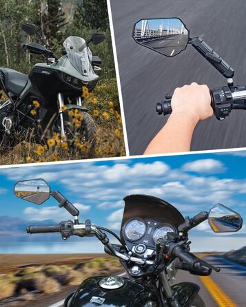 Універсальне складне дзеркало заднього виду для позашляхового мотоцикла SUPAREE, схвалене для електроніки, поворотне на 360 з правою та лівою різьбою, сумісне зі скутерами, квадроциклами