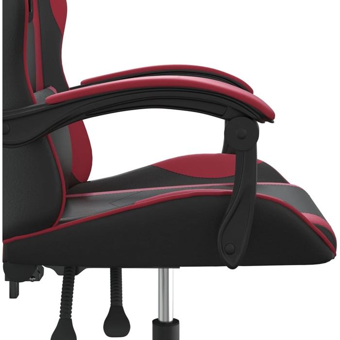 Зручне ігрове крісло з функцією масажу, чорний/бордовий, штучна шкіра, поворот на 360, модель 349574