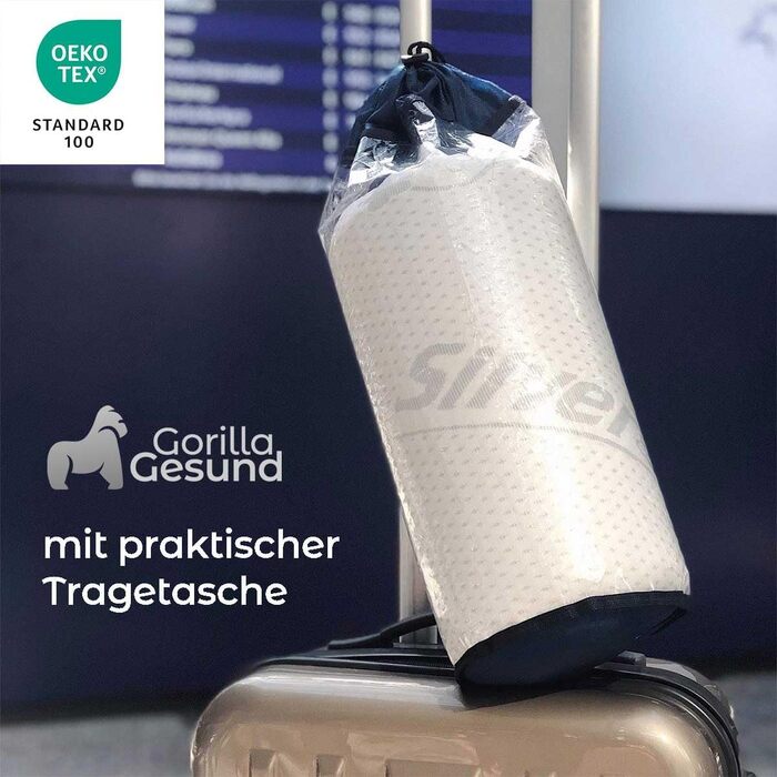 Ортопедична подушка для шиї Silver Neck - в&39язкопружна подушка, подушка з піни з ефектом пам&39яті з чохлом Silver & Life - 70x34 см - висота 13 см 70 x 34 см, висота 13 см