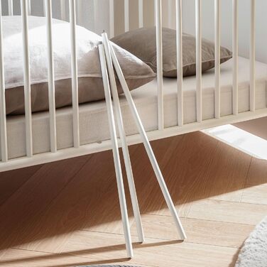 Дитяче ліжечко Stella Trading Spice Safe 70x140 см, білий глянцевий - функціональне дитяче ліжечко для дитячої кімнати - 78 x 87 x 143 см (Ш/В/Г) 143Д x 78Ш x 87В см