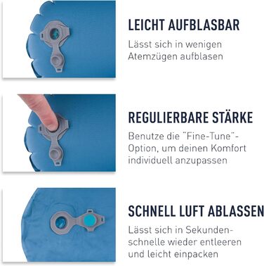 Подушка для підтримки попереку Aeros преміум-класу - Надувна опорна подушка - Полегшення для попереку - Тканина 50D поліестер - Компактна дорожня сумка - Робота, подорожі та поїздки на машині - Сірий - 70 г сірий