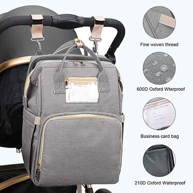 Портативна пеленальна сумка, водонепроникна багатофункціональна пеленальна сумка для переодягання немовлят, дитяче ліжечко з ізоль