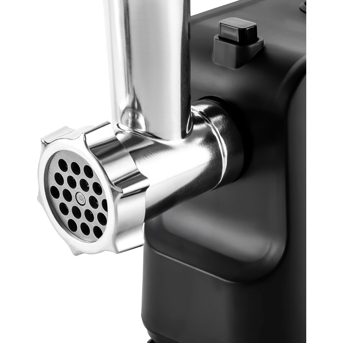 Електрична м'ясорубка Dekltus 1000 Вт з 3 перфорованими дисками з нержавіючої сталі, пробкою, набором для кеббе, фаршем, машиною д