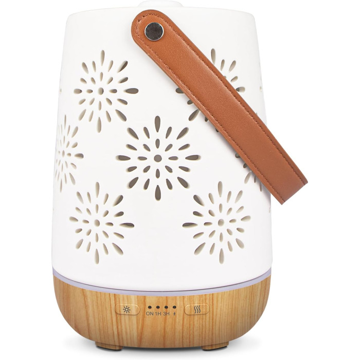 Керамічний аромадифузор SALUBRITO для ефірних олій, бездротовий акумуляторний ароматерапевтичний дифузор з батареєю, портативний дифузор, ароматична лампа з автоматичним вимкненням для відпочинку на природі, кемпінгу, дому, йоги