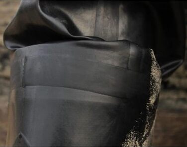 Чоботи для ходьби з натуральної гуми, штани для ходьби з натуральної гуми, штани для риболовлі, штани для ставка 45 - 29 см чорні