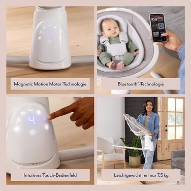 Гойдалка-шезлонг Graco Sway n Grow 3-в-1, від народження до 4 років (18 кг), з плавним та тихим гойданням, 3 положення спинки, колір Heather