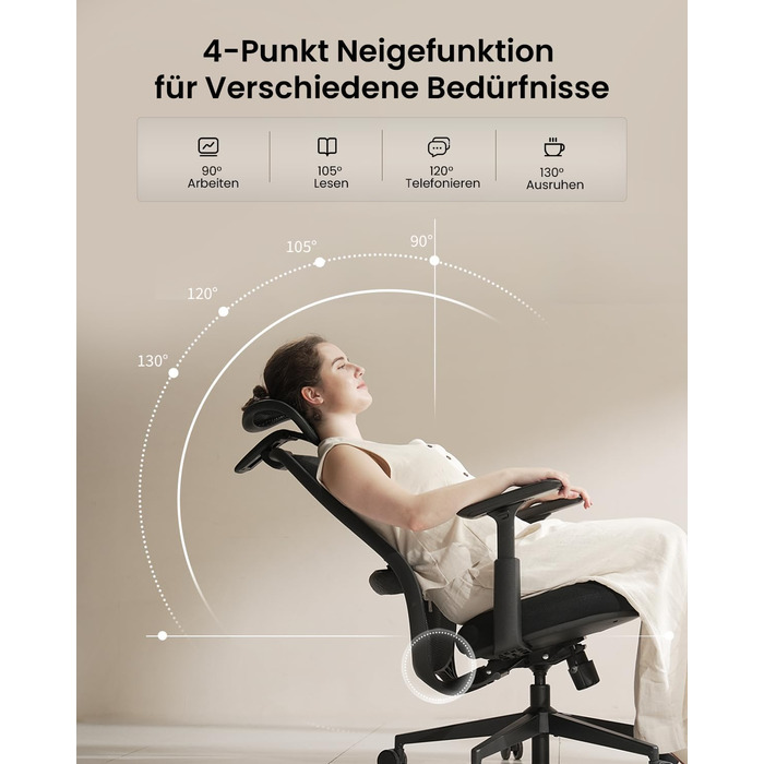 Ергономічне офісне крісло ProtoArc EC200, робоче крісло з регульованою поперековою опорою по висоті та глибині, глибина сидіння, регулювання висоти, 3D-підголівник, комп&39ютерне крісло для домашнього офісу, чорне