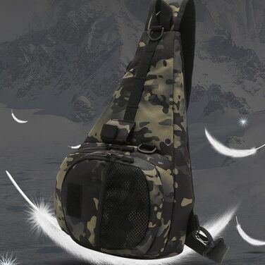 Рибальська сумка Alwida, рибальський рюкзак Водонепроникна сумка для зберігання через плече, тримач для снастей, регульований рюкзак для риболовлі на ремні з тримачем для вудки для камуфляжу для подорожей і походів