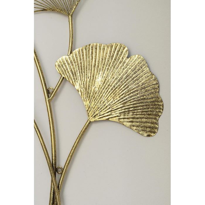 Настінне оздоблення ZEYA металеве гінгко, 46 х 75 см, 3D-декор золото, настінне оздоблення листя гінгко, прикраса вітальні, приваб