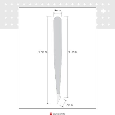 Пінцет Rubis Evolution 2в1 - загострений, косий і тонкий - Осколковий пінцет для врослого волосся і скалок - Пінцет для вищипування брів - нержавіюча сталь