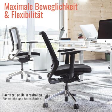 Ергономічне офісне крісло Yaasa Chair Classic, чорного кольору регульоване робоче крісло з поперековою опорою та 3D-підлокітниками обертове крісло для здорового сидіння в домашньому офісі та кабінеті сучасний дизайн, 130 кг, чорний класичний