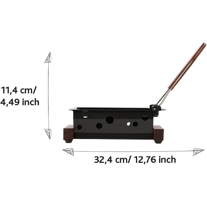 Міні раклет для двох Чайні свічки - Функціональний дизайн Темне дерево зі шпателем Прокат ласощів з плавленим сиром або овочами гриль Букове дерево, 2 Persons Vienna -