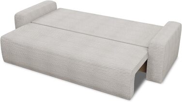 Диван-ліжко Spark диван зі сном та відділенням для зберігання речей, пружинна основа Bonnell, вельветовий чохол, велика спальна зона, сучасний мякий диван та диван-ліжко (бежевий (Poso 100))