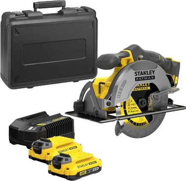 Акумуляторна портативна дискова пила Stanley FatMax V20 SFMCS550M2K (18 В, 4,0 Ач, безщіткова, безінструментальне регулювання глиб