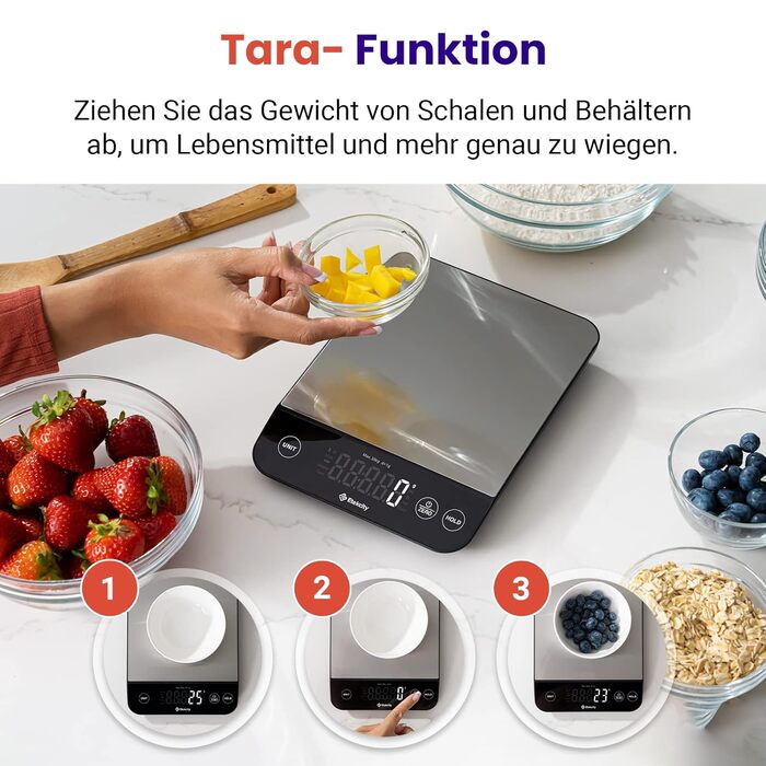 Кухонні ваги ETEKCITY цифрові, з великою пластиною з харчової нержавіючої сталі, зарядка від USB, водонепроникні 10 кг зі світлоді
