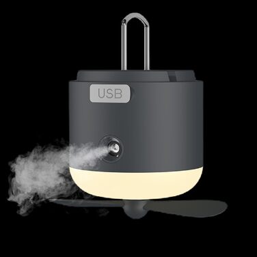 Наметовий світильник з вентилятором - зарядний від USB з 4 швидкостями вітру, як спорядження для виживання Кемпінговий вентилятор з гачком для приміщень, вулиці, офісу, відключення електроенергії, автомобіля, тенту