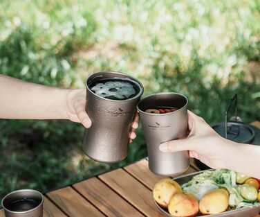 Мл титанова пивна кружка для кемпінгу, надлегка штабельована одношарова чашка для кави з льодом, соковита чашка для холодної води, коли, зовнішня портативна, міцна металева, посуд для напоїв Ti3231D 240 мл Ti3231d, 240