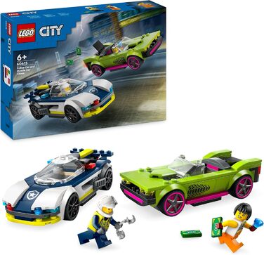 Конструктор LEGO City Chase with Police Car and Muscle Car 60415, 213 деталей, поліцейська тематика