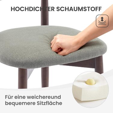 Комплект кухонних стільців COLAMY з 4 предметів, сучасні м&39які обідні стільці з фіксованою спинкою, тканинний обідній стілець з дерев&39яними ніжками для їдальні, кухні, ресторану, зелений зелений комплект з 4 предметів