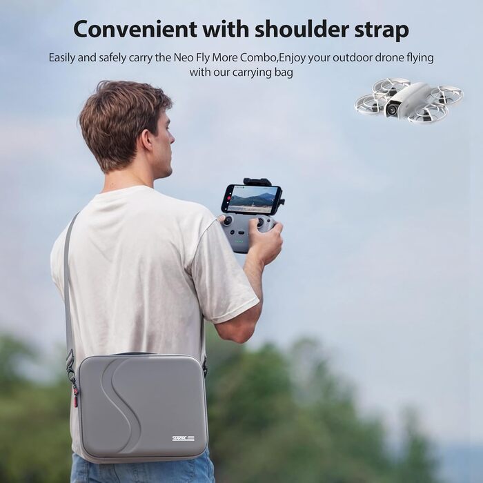 Чохол для DJI Neo Fly More Combo, портативний поліуретановий захисний чохол для аксесуарів DJI Neo, сумісний з пультом дистанційного керування RC-N3, інтелектуальна польотна батарея Neo, двостороння зарядна станція