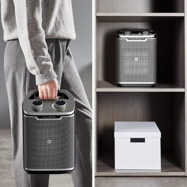 Тепловентилятор Rowenta Intense Comfort, 2 рівні потужності, керамічна технологія, компактні розміри, термостат, особливо тихий, ручка для перенесення, чорний, SO9330F0 Клас енергоспоживання A 35 кв. м Кераміка