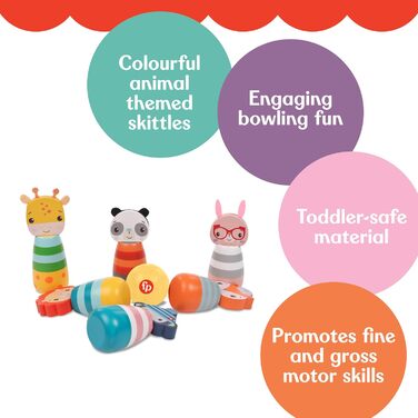 Дерев&39яні кеглі Fisher-Price 173A, підходять для гри в приміщенні та на вулиці, для дітей віком від 3 років