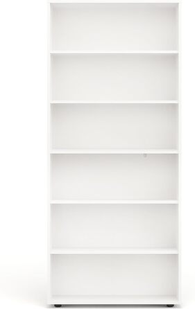 Полиця 80 см завширшки Біла - Книжкова полиця з 6 рівнями та полицями з регульованою висотою, окремостояча полиця, полиця для зберігання Книжкова полиця Lumo 80 x 180 x 24 см (Ш x В x Г) 6 рівнів (80Ш x 180В x 24Г) Біла