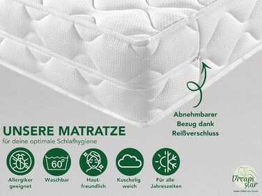 Ергономічний 7-зонний матрац з холодної піни Oeko-Tex H2 та H3 Гіпоалергенний та антибактеріальний Висота 22 см 120 x 200 см 120 x 200 см H2 та H3, 120x200