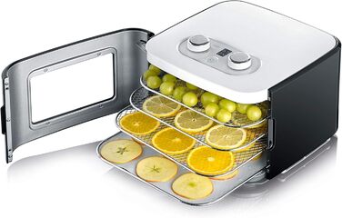 З 4 лотками з нержавіючої сталі, 400 Вт, 24-годинний таймер, регулятор температури 35-80C, дуже компактний, чорний, 2042EU