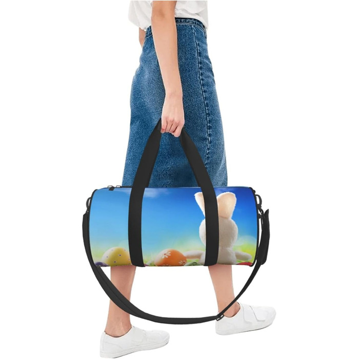 Велика спортивна сумка-мішок для подорожей Великдень, міцна, чорна, універсальний розмір