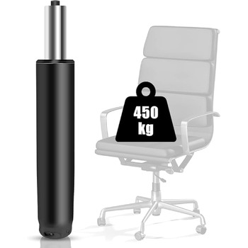 Газова пружина, газова пружина для офісних крісел 1000 фунтів (450 кг) Газова пружина для обертових крісел, підходить для офісних крісел та стільців, регульована висота газової пружини 290 мм-430 мм для офісних крісел, висока вантажопідйомність (чорна)