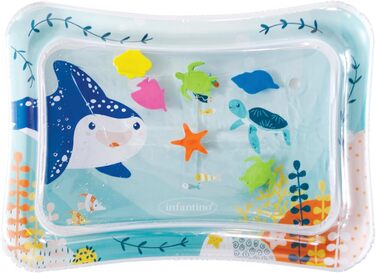 Водний килимок Infantino Jumbo Pat & Play, водний килимок з морськими мотивами, функція води без бруду для немовлят, підтримує час животика та розвиток моторики, різнокольоровий, від 3 місяців