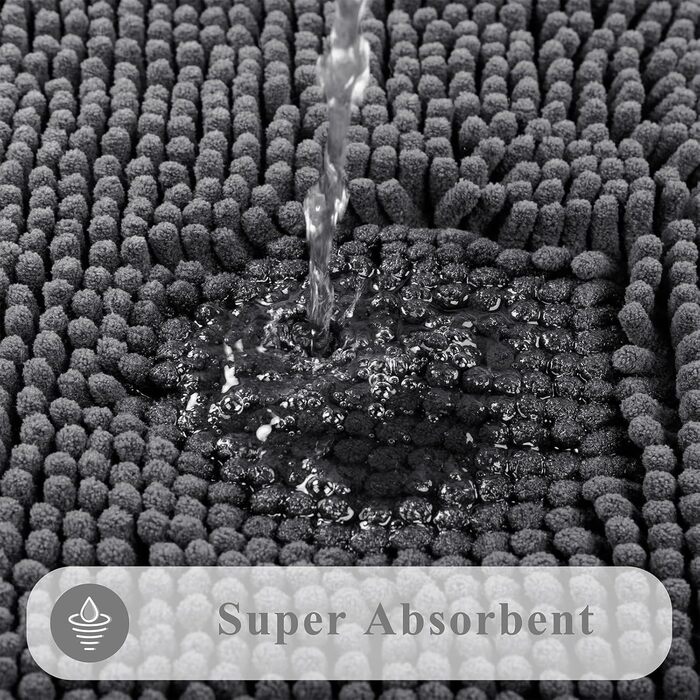 Комплект килимків для ванної кімнати темно-сірого кольору, 3 предмети, нековзний, можна прати, комплект килимків для ванної з шенілу, килимок для душу та ванни, килимок для туалету з вирізом (45x6550x80U50x60см) 45x6550x80U50x60см Темно-сірий