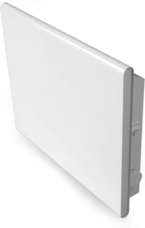 Електричний радіатор Adax Eco Basic - 600 Вт, білий Термостат з таймером Настінний електричний обігрівач Електричний радіатор - 330 мм Захист від замерзання, тижневий режим Настінний конвектор KET IP20 600 Вт (55,4 x 9,7 x 33 см)