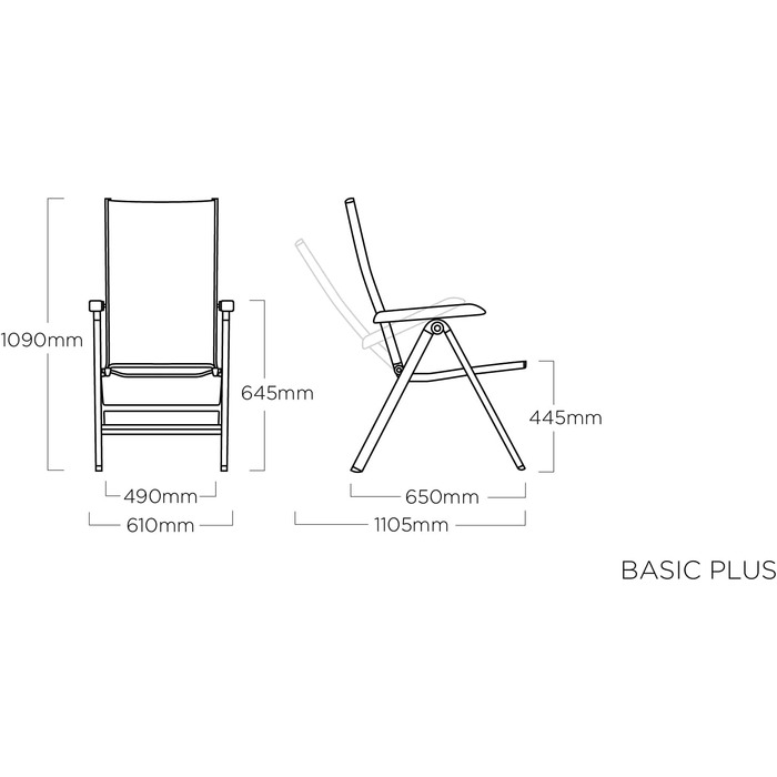 Багатопозиційне крісло KETTLER Basic Plus садове крісло з регулюванням високої спинки стійке до погодних умов садове крісло з алюмінію та тканини для вулиці срібло/антрацит