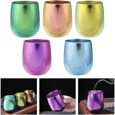 Титанова чашка для пиття з подвійними стінками, ізольована, місткістю 240 мл, для кемпінгу, пікніків та домашнього використання, рожева, жовта, зелена, синя, фіолетова