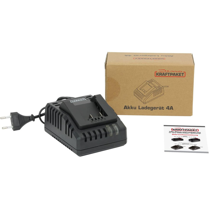 Зарядний пристрій Dino KRAFTPAKET 4A для літій-іонного акумулятора 18V 4Ah, сумісний з 18-вольтовою акумуляторною системою Dino KRAFTPAKET