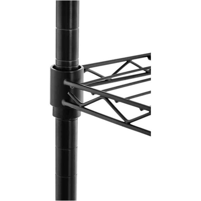 Металевий стелаж Royal Catering RCMR-1500P19T, вставний стелаж, побутовий стелаж, окремостоячий стелаж, 55x45x149,5 см, 150 кг, чорний