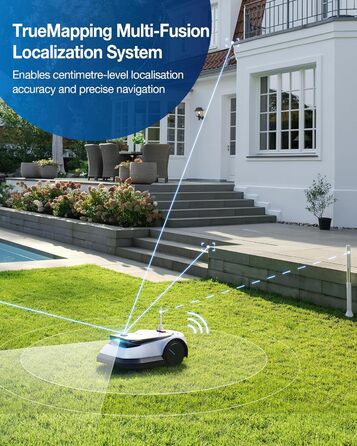 Роботизована газонокосарка ECOVACS Goat G1-2000 зі стійким гаражем та модулем автоматичного підключення, бездротовий периметр для