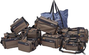 Сумка Savage Gear System Travel Bag - міцна сумка для рибалок, водонепроникна сумка для спорядження з кількома відділеннями, для використання на човні, березі та на природі, розмір M, коричневий