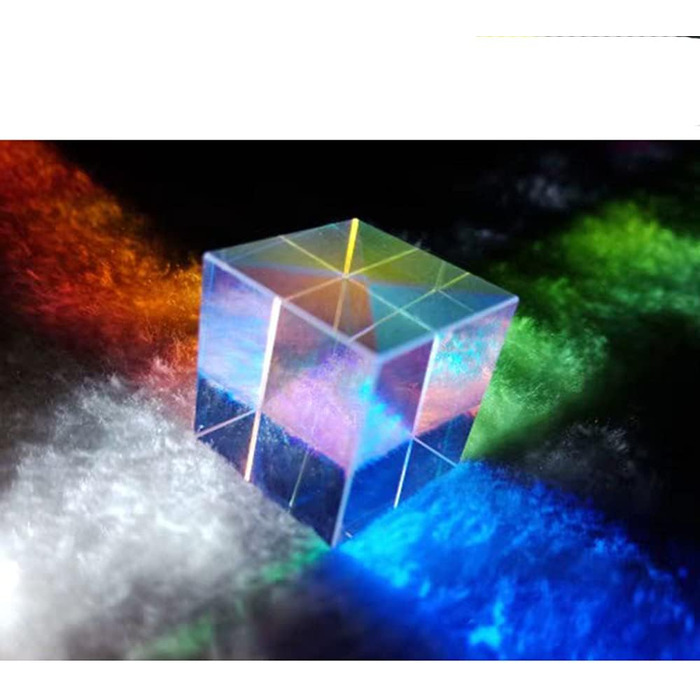 Трикутна призма з оптичного скла MIFANI, кубічна призма з оптичного скла, дисперсійна призма RGB для фізики та декорування, 4 розміри на вибір, 4 x 4 x 4 см, 45 x 45 x 45 мм (розмір 50x50x40 мм)