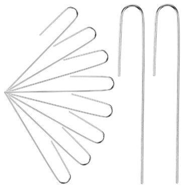 Скоби для крапельного зрошення, садові кілки J-подібної форми, 5-дюймові скоби для ландшафтного дизайну, штифти для крапельного зрошення (призначені для утримання крапельних трубок діаметром до 1/2 дюйма), для утримання крапельних трубок діаметром до 1,27