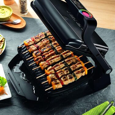 Контактний гриль TEFAL GC7128 OPTIGRILL 6 автоматичних програм Ручний режим з 4 режимами температури Ідеальні результати приготування на грилі завдяки вимірюванню товщини Чорний