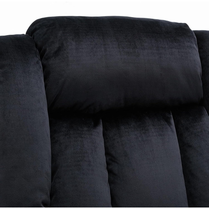 Ручне поворотне крісло-реклайнер для дорослих з регульованою спинкою та підставкою для ніг, крісло-шезлонг на 360 для вітальні, м&39яка тканина, ергономічне, чорний колір