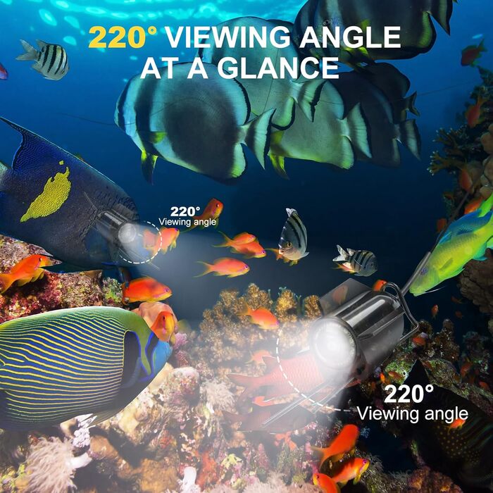 Підводна рибальська камера з ехолотом та IPS-дисплеєм, ширококутним інфрачервоним нічним баченням 220, водонепроникною підводною камерою IP65 для льоду та річок, 5 дюймів