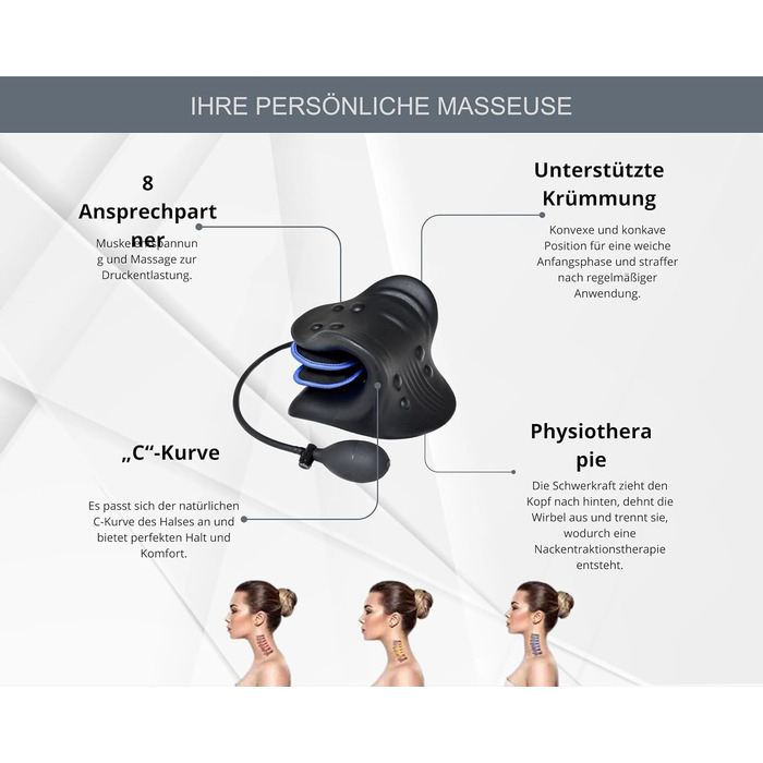 Подушка для лікування шийного відділу хребта Для полегшення болю в шиї та плечах Розслаблюючий пристрій Розтяжка для зменшення напруги Подушка з регульованою висотою Регульована висота подушки для шиї